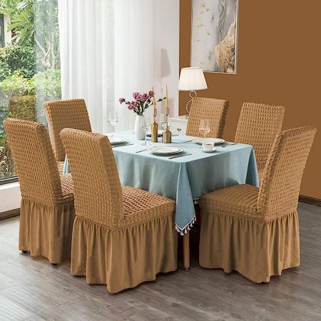 chair cover 6 pis brown