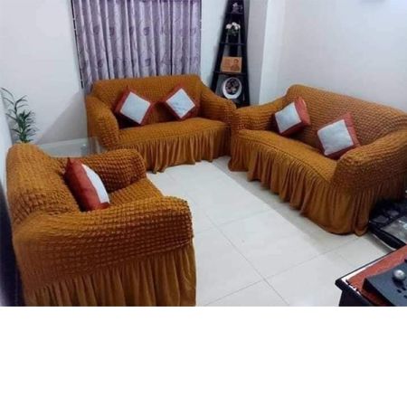 2+2+1 sofa cover golden colour