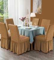 chair cover 6 pis brown