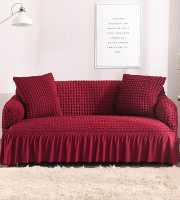 sofa cover 3 seater merun