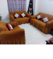 2+2+1 sofa cover golden colour