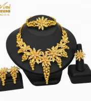 Dubai 24K Gold Plated 4Pcs Necklace Set-404